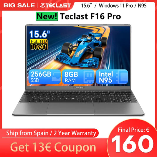 【Nouveau】 Ordinateur portable Teclast F16Pro 15,6" 1920X1080, 12 Go / 16 Go de Ram, 256 Go / 512 Go Rom, clavier rétroéclairé, pour Intel N95, Mini-Hdmi