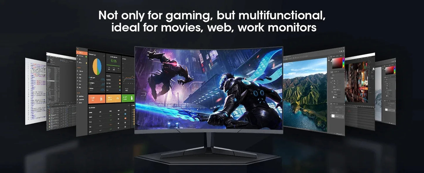 Écran LED incurvé ultra large de 27 pouces, 1K 2K 4K 144hz 165hz, matériel informatique pour PC de jeu
