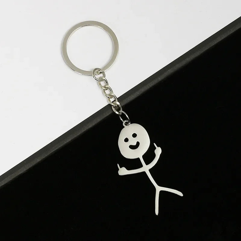 Porte-clés de Couple, Match intéressant des gens que le cœur, doigt du milieu, personnalité Ins, sac drôle, pendentif, bijoux, cadeau pour Couple et amis