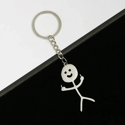 Porte-clés de Couple, Match intéressant des gens que le cœur, doigt du milieu, personnalité Ins, sac drôle, pendentif, bijoux, cadeau pour Couple et amis