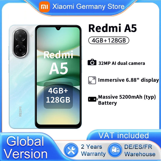Smartphone Xiaomi Redmi A5 – Version Mondiale, Écran 6.88", 5000mAh, Double SIM