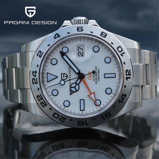 PAGANI Design 2025 nouvelle montre GMT 42MM montres mécaniques automatiques pour hommes saphir acier inoxydable montre étanche Reloj Hombre