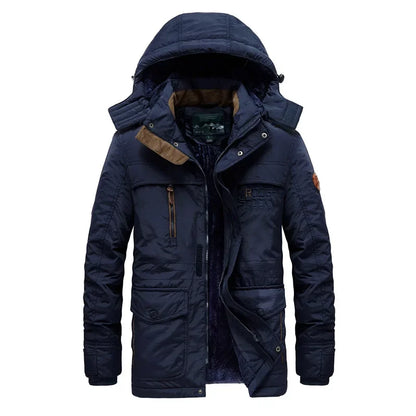 Veste longue polaire homme épaisse et chaude, style décontracté avec capuche amovible. Parfaite pour l’hiver ❄️. -10% pour les abonnés ParisPetitPrix.com !