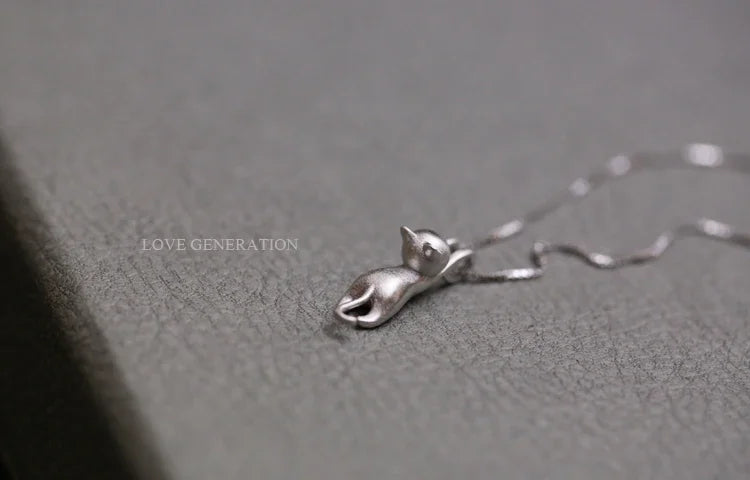 Colliers et pendentifs chat mignon en argent Sterling 925 pour femmes, cadeau de Festival à la mode, bijoux en argent Sterling