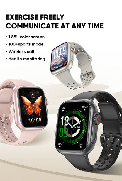 Montre Intelligente BOXUXING 2025 – Écran 1,85", Santé et Sport, Assistant Vocal