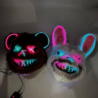 Masque de Lapin Sanglant LED – Halloween, Cosplay et Fête Effrayante