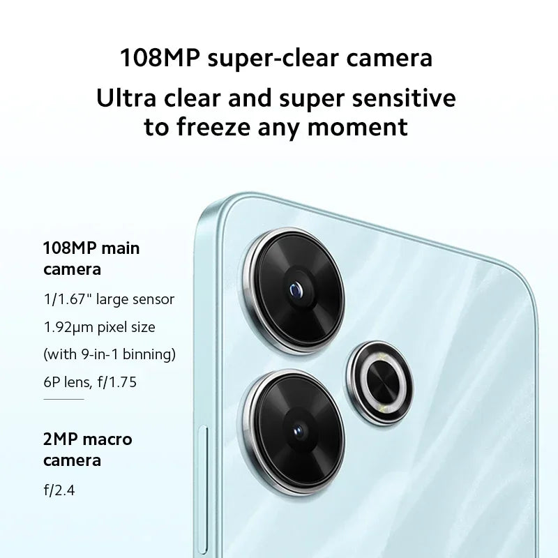 Xiaomi Redmi 13 : Capturez chaque détail avec 108MP