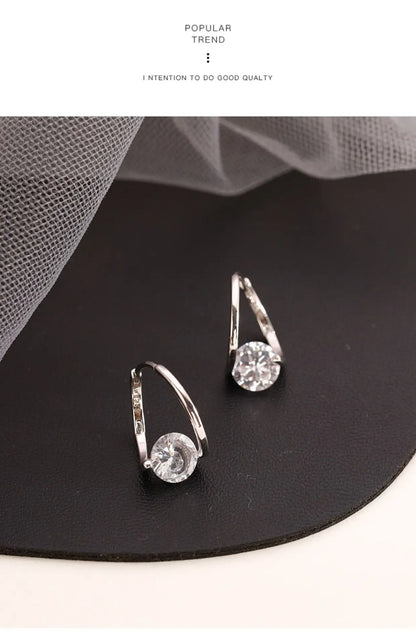 Boucles d'oreilles en argent Sterling 925, cerceau en Zircon coréen, tempérament Simple, exquis, tendance, bijoux Sexy, cadeau, offre spéciale