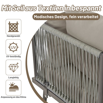 Canapé d'angle extérieur résistant aux intempéries, mobilier de patio extérieur, dormez 8, avec 2 tables et 4 sièges d'amour, coussins inclus