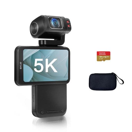 Ordro M3 Caméra de Poche Caméscope Numérique 5K 30FPS Stabilisation d'Image Écran de Grande Taille Intégré Caméra de Voyage Vlog