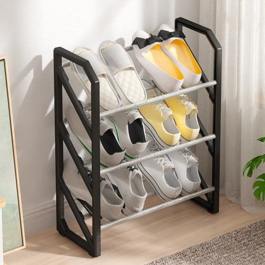 Étagère à Chaussures 3 Couches – Plastique Blanc ou Noir, Style Simple et Moderne