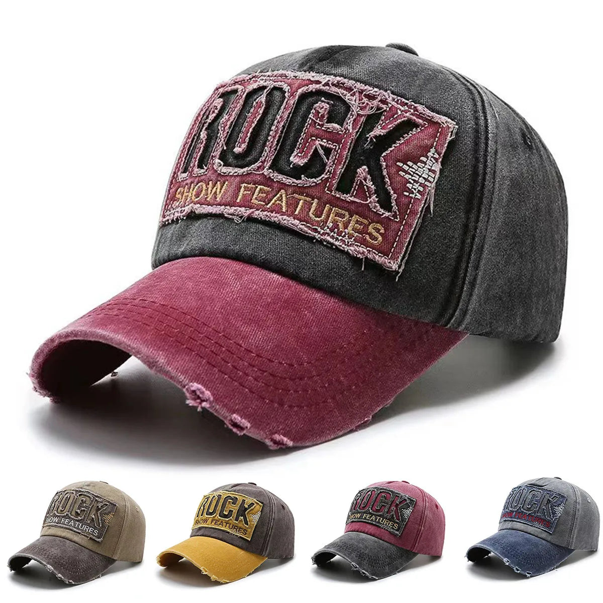 Casquette Baseball Rock Brodée en Coton – Snapback Unisexe Haute Qualité