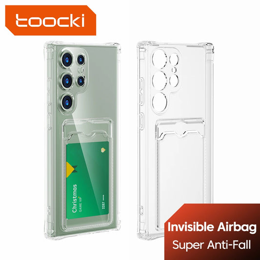 Étui Transparent Toocki avec Porte-Cartes – Coque Souple en PC + TPU pour Smartphone
