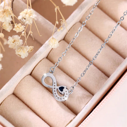 Collier pendentif coeur bleu pour femme, Extron, mignon, document en argent, cadeau de bijoux de mariage, mode féminine