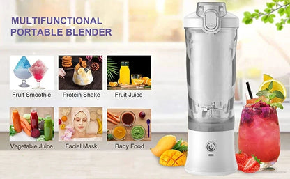 Blender Portable 600 ml – 6 Lames Inox &amp; Recharge USB-C