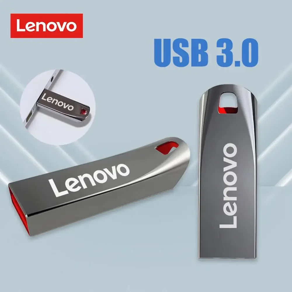 Lenovo-Clé USB 3.0 en métal haute vitesse, clé USB portable, mémoire étanche, disque flash, 1 To, 512 Go, 256 Go, 2 To