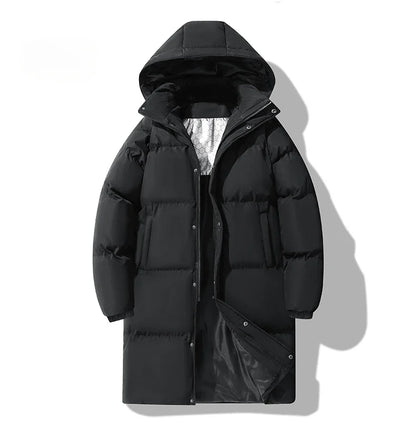 Parka chauffante à capuche pour homme, veste rembourrée, manteau long, veste chaude, technologie graphène, style coréen, haut de gamme, couple, hiver, 2024