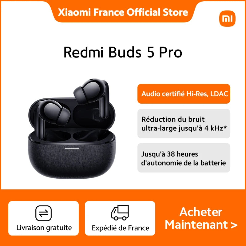 Redmi Buds 5 Pro : Son haute résolution et 38 heures d'autonomie