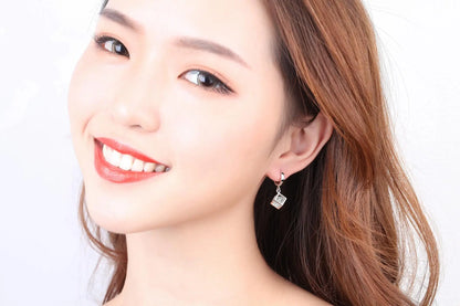 Boucles d'oreilles créoles en argent regardé 925 pour femmes, cube magique simple, accessoires de bijoux de mariage, tempérament