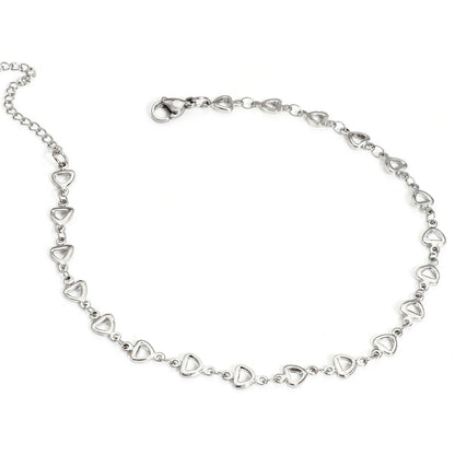 Bracelet de cheville en acier inoxydable 304 pour femmes, chaîne à maillons faite à la main, couleur argent, chaîne de jambe, pied, bijoux cadeau, 1 pièce