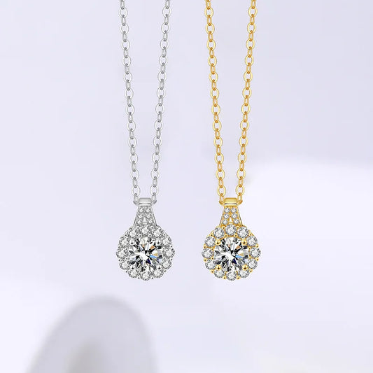 Pendentif Femme Rond en Argent 925 avec Moissanite – Style Trendy et Raffiné