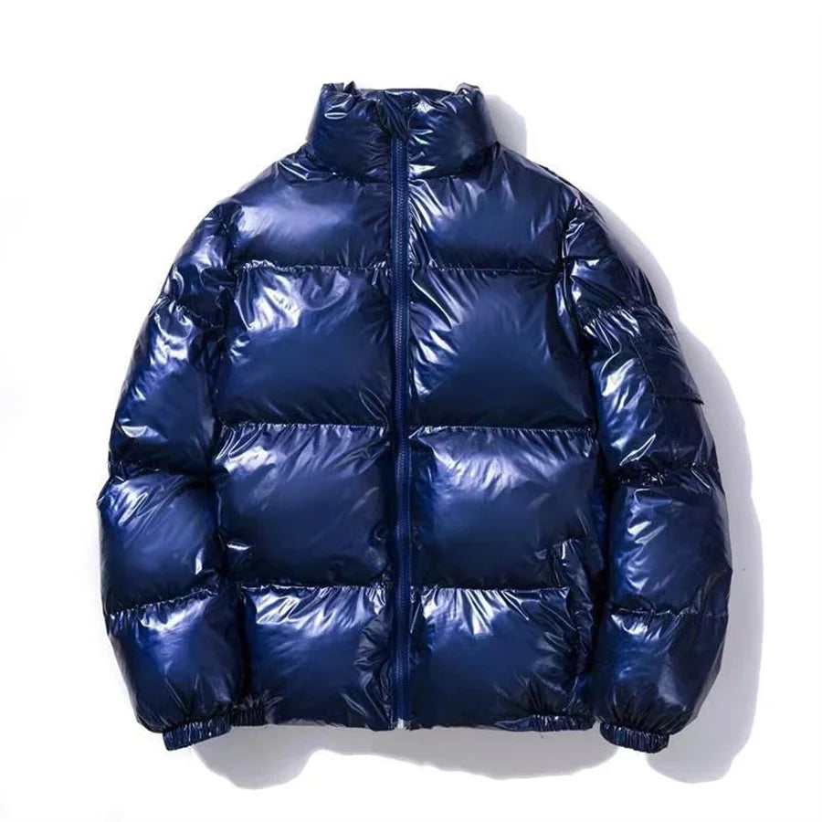 🧥 Veste Rembourrée Brillante pour Hommes – Parka Streetwear Hiver