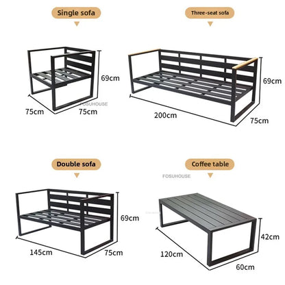 Canapé de cour en plein air européen, fauteuil en alliage d'aluminium, meubles de jardin de luxe, protection solaire, canapé étanche