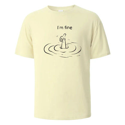 T'm Fine T-shirt unisexe – 100% coton, oversize, décontracté et respirant pour été