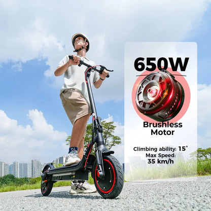 iScooter W7 – Scooter Électrique Adulte 650W, 35 km/h, Autonomie 40 km, Pliable – Batterie 36V 10.5Ah, Pneus 8.5