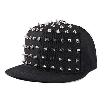 Casquette Punk Hérisson Unisexe – Snapback à Rivets Pointus Style Hip Hop Rock Danse