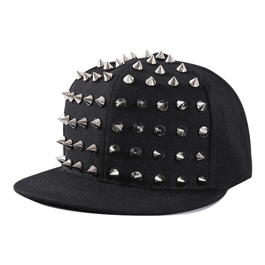 Casquette Punk Hérisson Unisexe – Snapback à Rivets Pointus Style Hip Hop Rock Danse