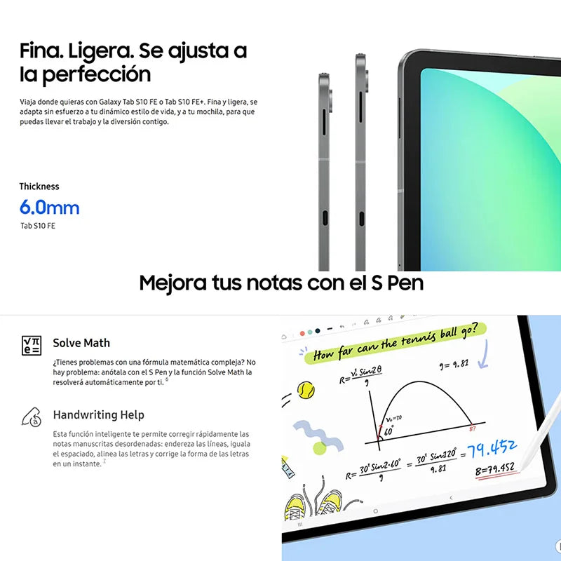 Samsung Galaxy Tab S10 FE, WIFI, Tablette, 10.9",Appareil photo 13 MP,10,9 »,Batterie 8000mAh, IP68