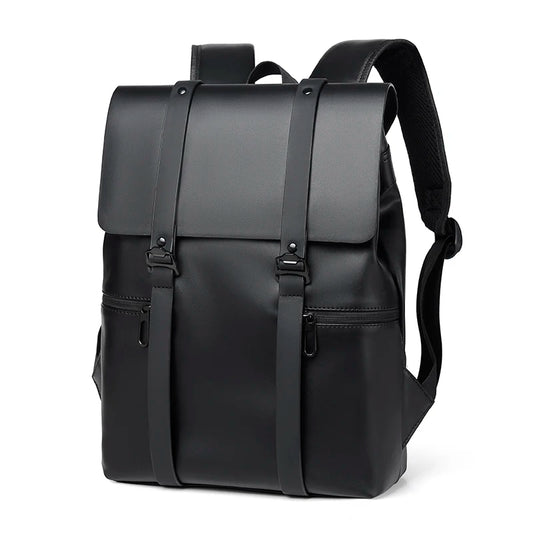 Sac à dos pour homme en cuir véritable noir Voyage sac à dos de mode pour la école grande capacité pour ordinateur portable Doux style décontracté