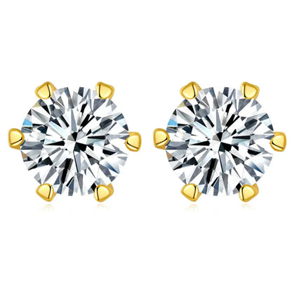 Boucles d’oreilles Rondes Femme Or Jaune avec Moissanite – Style Trendy