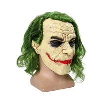 Perruque Cosplay Cheveux Verts avec Masque en Latex – Halloween et Costumes