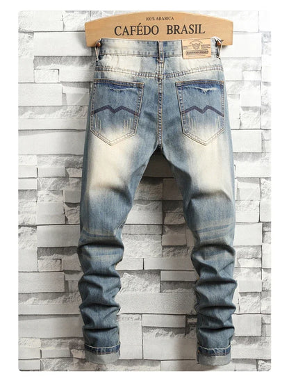 2024 Nouveaux Jeans Rétro Déchirés Slim pour Hommes