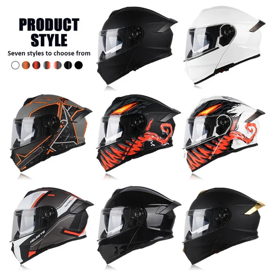Uchoose-d'expériences intégraux approuvés DOT pour hommes et femmes, équipement de protection contre les collisions, casque rabattable pour moto, double pare-soleil