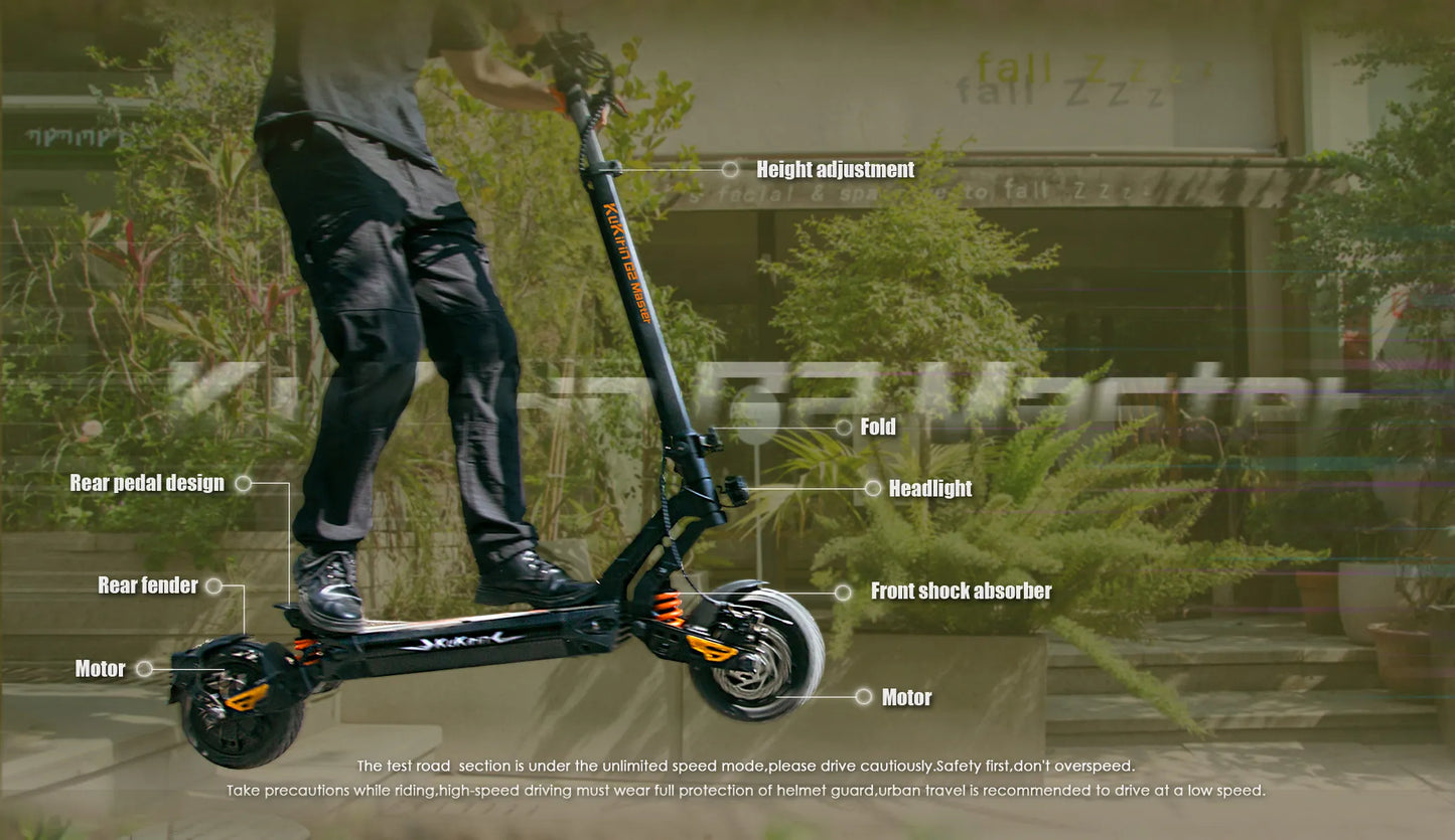 KuKirin G2 Master 2025 – Scooter Électrique Pliable 2400W, 60 km/h, Autonomie 70 km, Pneus 10"