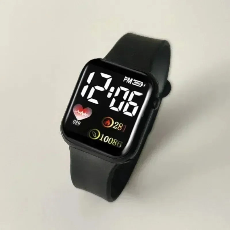 Montre LED Enfants et Femmes – Bracelet Plastique, Étanche et Numérique