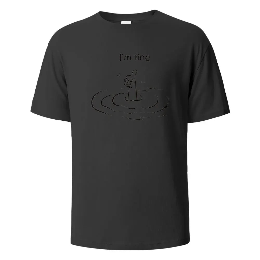 T'm Fine T-shirt unisexe – 100% coton, oversize, décontracté et respirant pour été