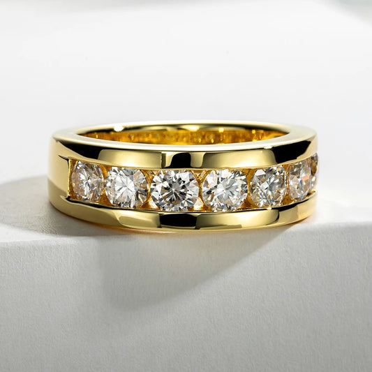 Bagues de fiançailles en Moissanite pour hommes, 4mm, plaqué argent Sterling 925, bracelet de mariage en diamant créé en laboratoire