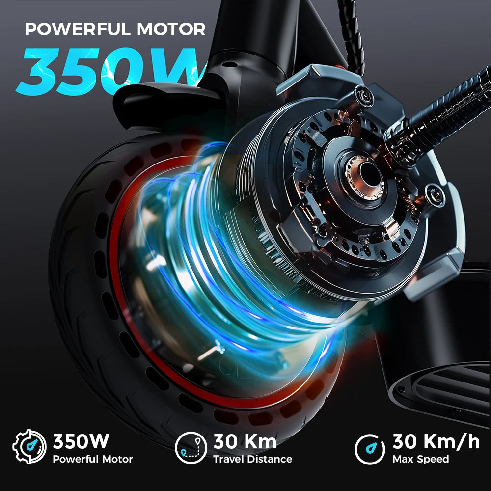 iScooter Trottinette électrique i9 8,5 pouces 350 W 7,5 Ah 30 km/h pour adultes, autonomie maximale de 30 km, avec application