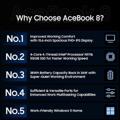 📌 Blackview Acebook 8 – Ordinateur Portable 15.6"