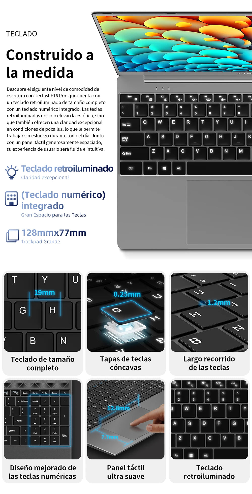 【Nouveau】 Ordinateur portable Teclast F16Pro 15,6" 1920X1080, 12 Go / 16 Go de Ram, 256 Go / 512 Go Rom, clavier rétroéclairé, pour Intel N95, Mini-Hdmi