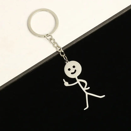 Porte-clés de Couple, Match intéressant des gens que le cœur, doigt du milieu, personnalité Ins, sac drôle, pendentif, bijoux, cadeau pour Couple et amis
