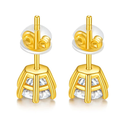 Boucles d’oreilles Rondes Femme Or Jaune avec Moissanite – Style Trendy