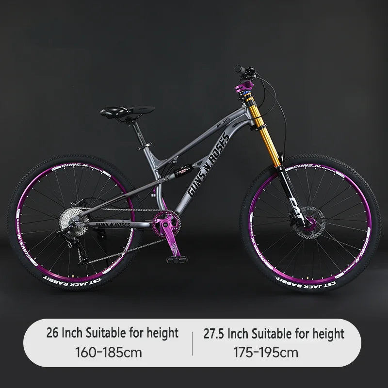 🚵 VTT 26"/27,5" 10 vitesses – Suspension pneumatique, cadre aluminium soft-tail