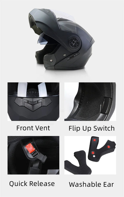Casque de moto rabattable pour hommes et femmes, sécurité, descente, motocross, course modulaire, visage intégral personnalisé, approuvé par le DOT
