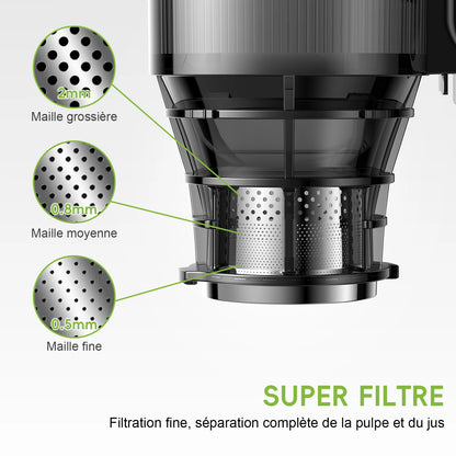Extracteur de Jus Lent Biolomix SJ-023 – Grande Capacité &amp; Triple Filtre