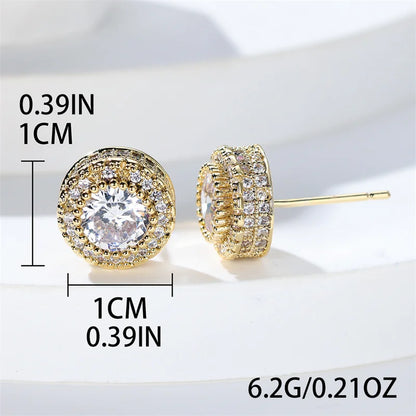 Boucles d'Oreilles de Luxe en Pierre Blanche pour Femme, Bijoux en Or et Argent, Breloque en Clip, pour Mariage
